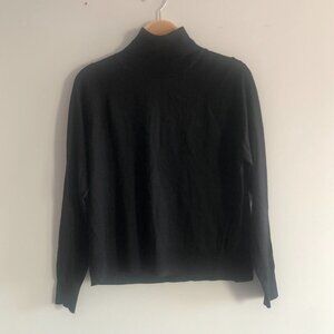 MNG MANGO BLACK TURTLENECK KNIT SWEATER SZ M